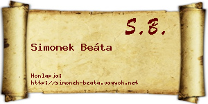 Simonek Beáta névjegykártya