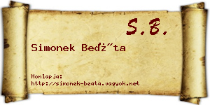 Simonek Beáta névjegykártya